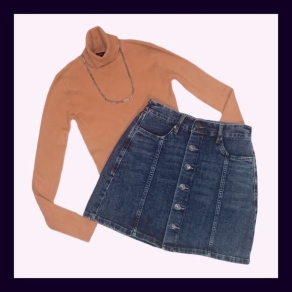 American Eagle Aerie Blue Denim Button Up Skirt NEW WITH TAGS - Picture 5 of 5